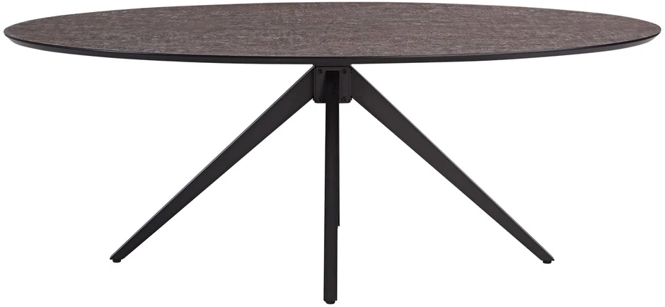 Homestyle4U Valgomojo stalas, 200x95x76 cm, rudas, juodas