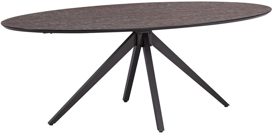 Homestyle4U Valgomojo stalas, 200x95x76 cm, rudas, juodas