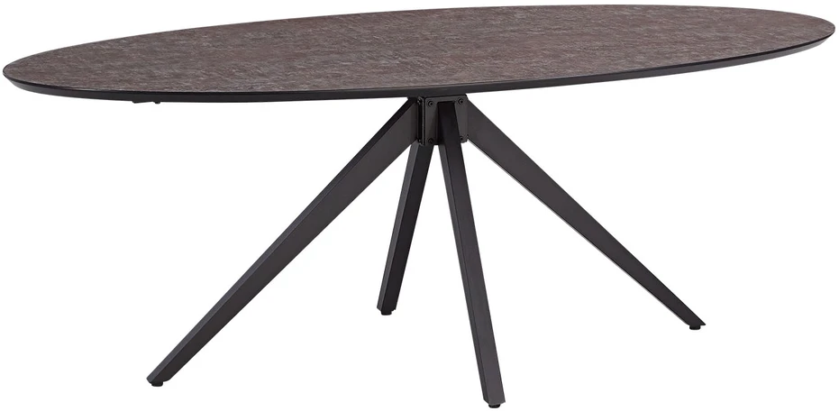 Homestyle4U Valgomojo stalas, 200x95x76 cm, rudas, juodas