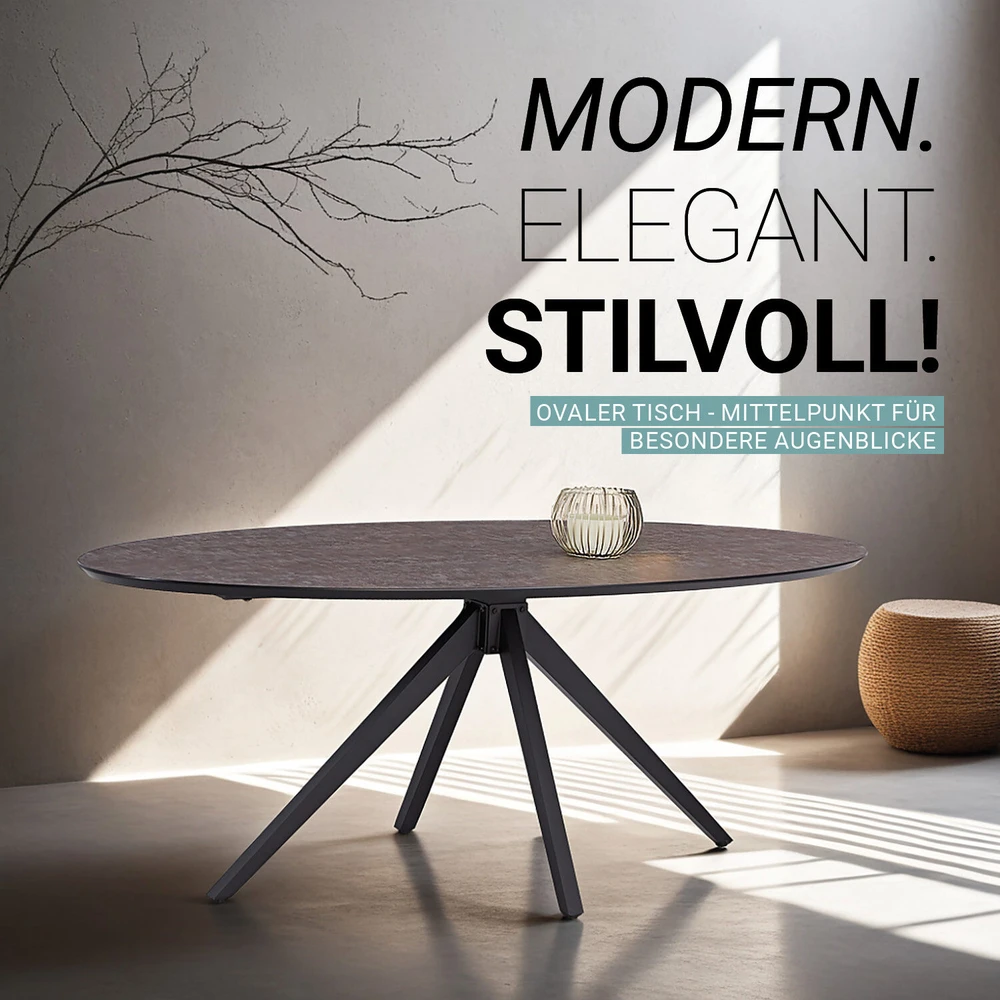 Homestyle4U Valgomojo stalas, 200x95x76 cm, rudas, juodas