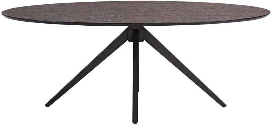 Homestyle4U Valgomojo stalas, 200x95x76 cm, rudas, juodas