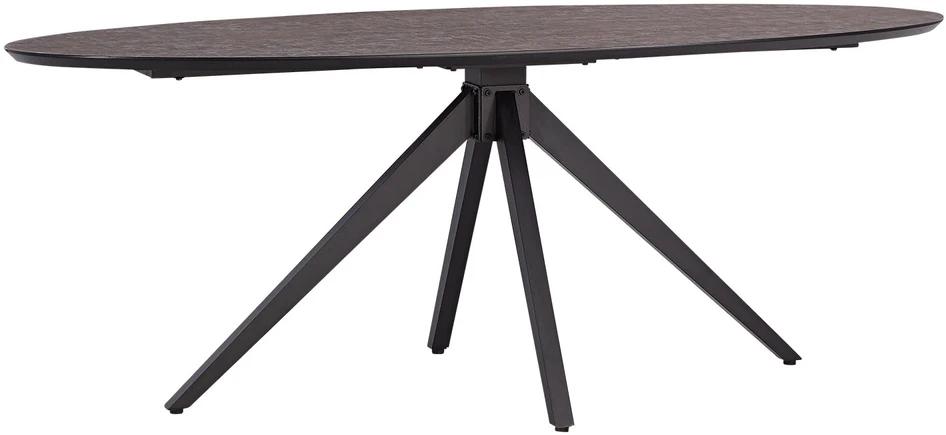 Homestyle4U Valgomojo stalas, 200x95x76 cm, rudas, juodas