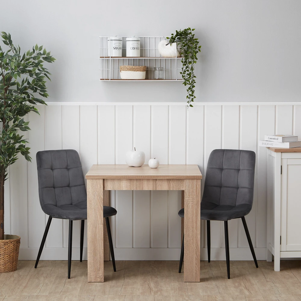 Homestyle4U Valgomojo stalas, 80x80x75 cm, rudas
