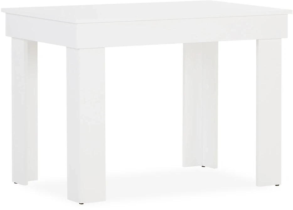 Homestyle4U Valgomojo stalas ir kėdžių komplektas, 90x73x60 cm, balta ir kreminė