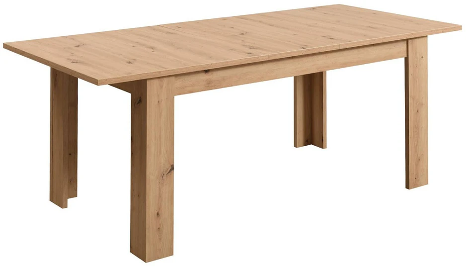 Homestyle4U Valgomojo stalas ir kėdžių komplektas, 200.5x90.5x76.5 cm, smėlio ir ruda