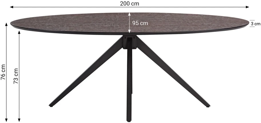 Homestyle4U Valgomojo stalas ir kėdžių komplektas, 200x95x93.5 cm, ruda, juoda, pilka