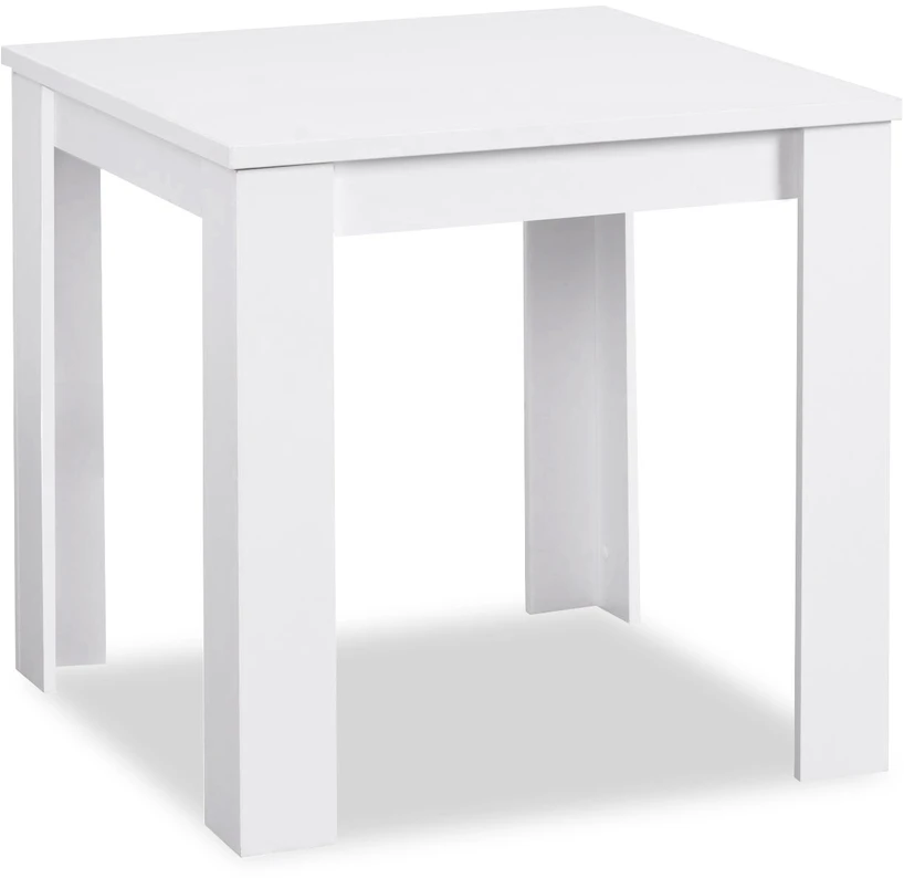 Homestyle4U Valgomojo stalas su kėdėmis, 80x80x75 cm, balta ir pilka