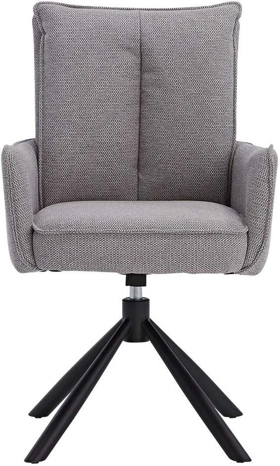 Homestyle4U Valgomojo stalas ir kėdžių komplektas, 200x95x76 cm, ruda, juoda, pilka