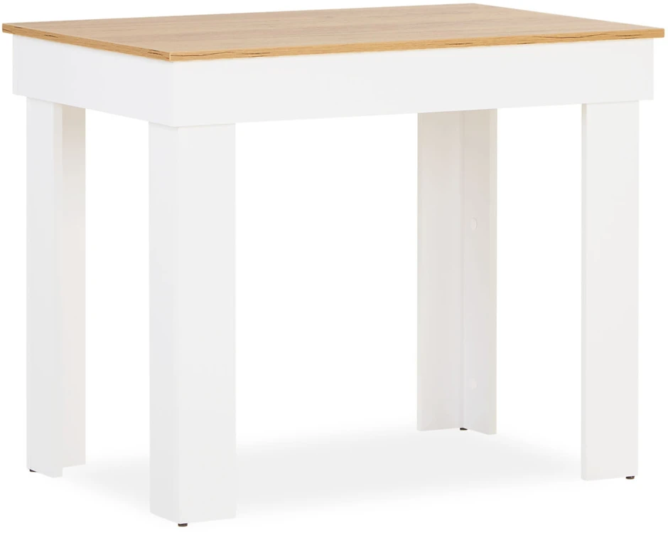 Homestyle4U Valgomojo stalo komplektas, 90x60x73 cm, balta, kreminė, ruda, auksinė