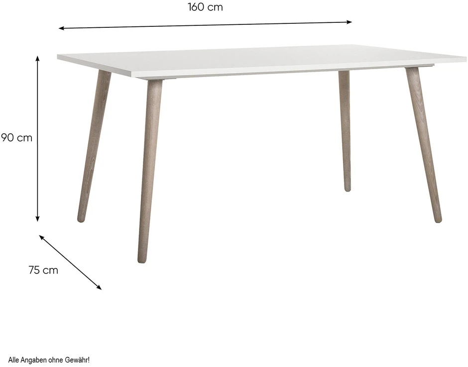 Homestyle4U Valgomojo stalo komplektas, išskleidžiamas valgomojo stalas su 4 aptrauktomis kėdėmis, 160x90x75 cm, balta, pilka
