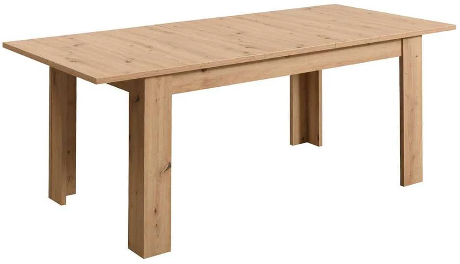 Homestyle4U Valgomojo stalas ir kėdžių komplektas, 200.5x90.5x76.5 cm, smėlio ir ruda