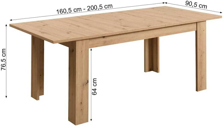Homestyle4U Valgomojo stalas ir kėdžių komplektas, 200.5x90.5x76.5 cm, smėlio ir ruda