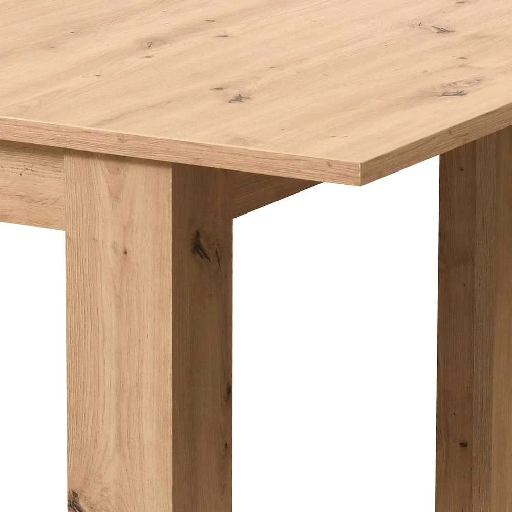 Homestyle4U Valgomojo stalas ir kėdžių komplektas, 200.5x90.5x76.5 cm, smėlio ir ruda