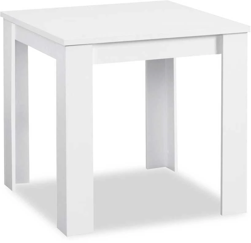Homestyle4U Valgomojo stalas su kėdėmis, 80x80x75 cm, balta, pilka