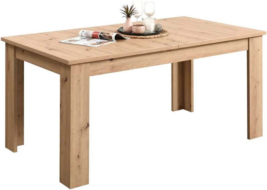 Homestyle4U Valgomojo stalas ir kėdžių komplektas, 200.5x90.5x76.5 cm, smėlio ir ruda