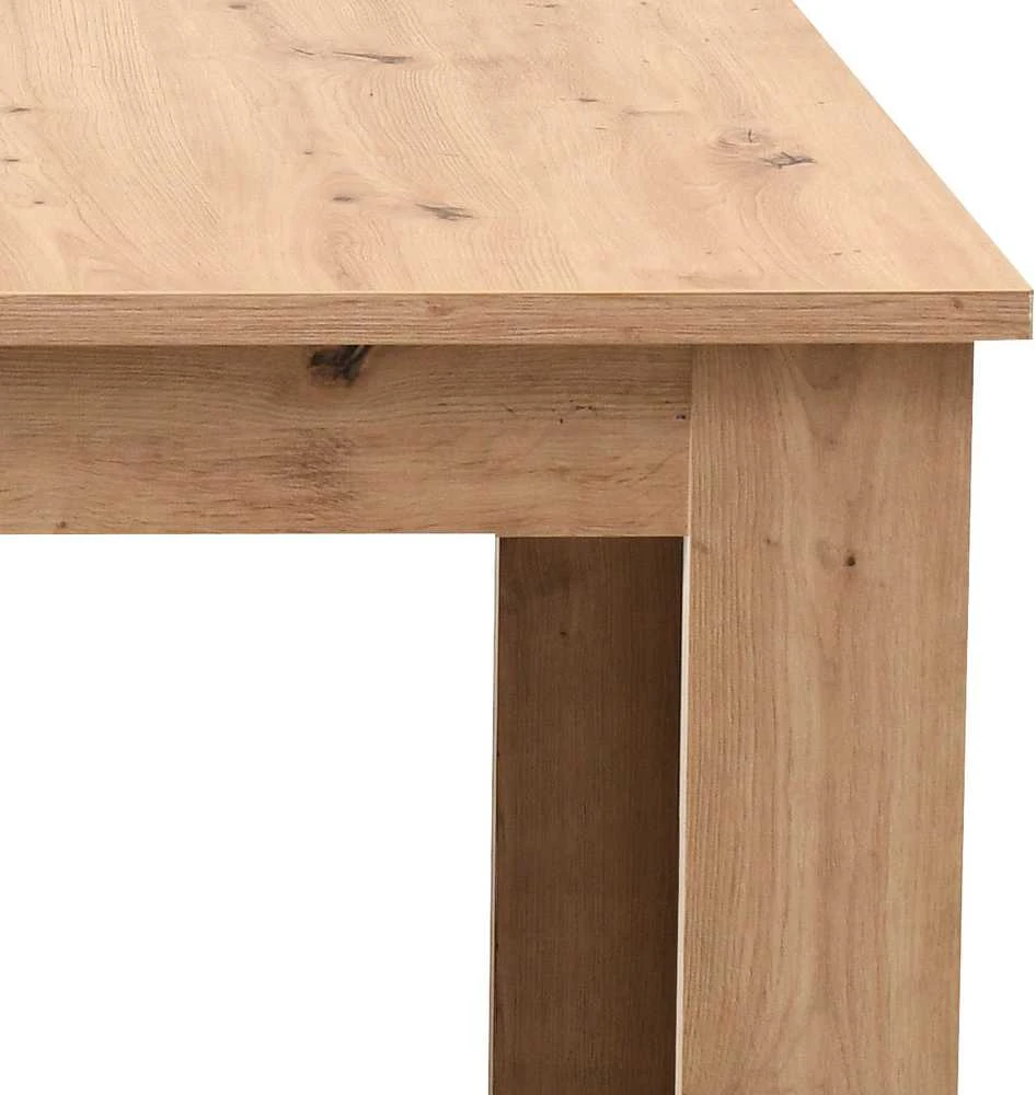Homestyle4U Valgomojo stalas ir kėdžių komplektas, 200.5x90.5x76.5 cm, smėlio ir ruda