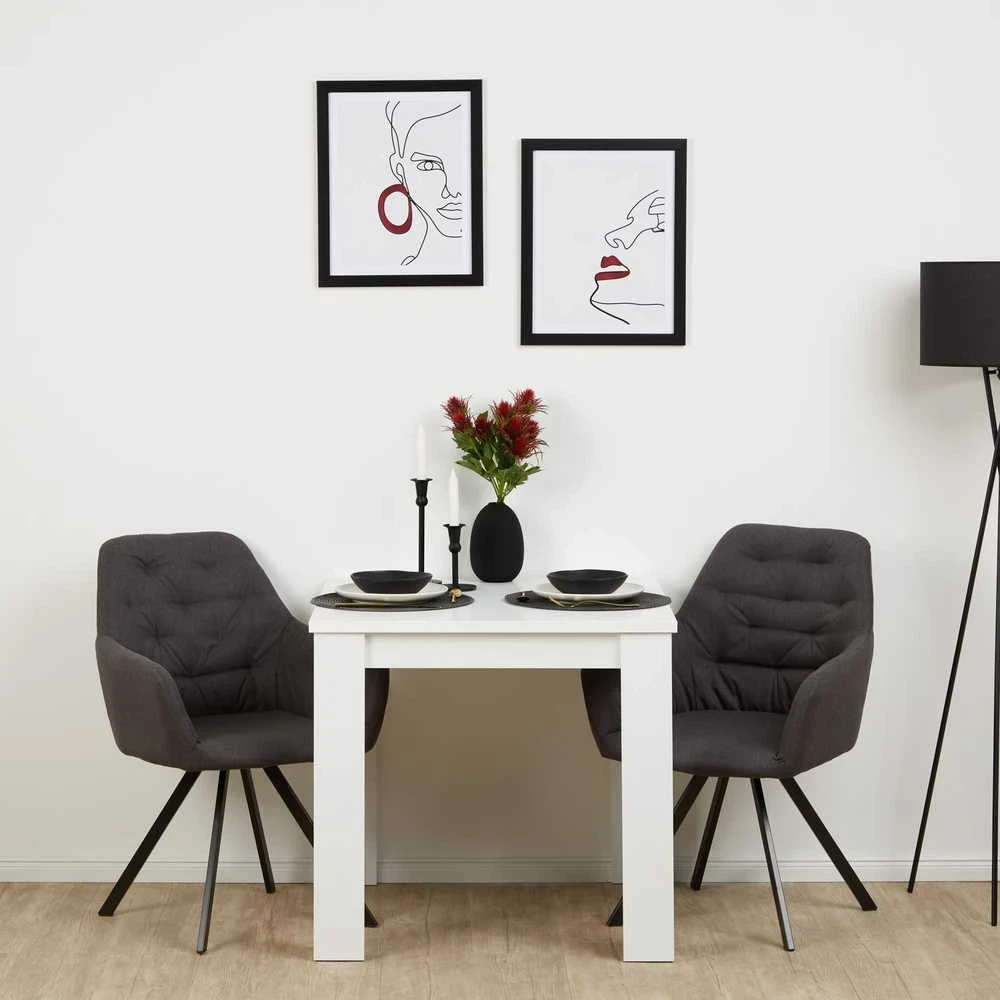 Homestyle4U Valgomojo kėdžių komplektas, 59x88x57 cm, pilka