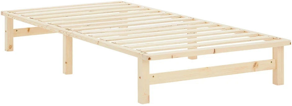 Homestyle4U Viengulė lova, 100x28x200 cm, ruda