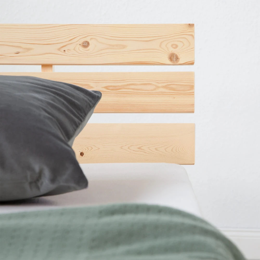 Homestyle4U Viengulė lova, 94.5x204.5x66.7 cm, ruda