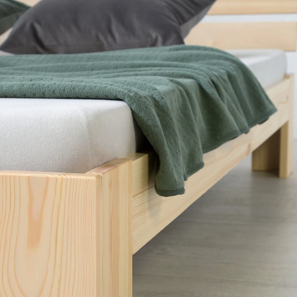 Homestyle4U Viengulė lova, 94.5x204.5x66.7 cm, ruda