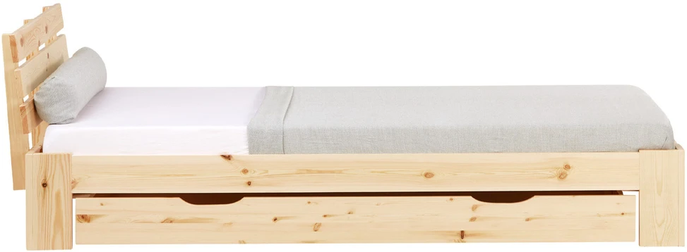 Homestyle4U Viengulė lova, 94.5x204.5x66.7 cm, ruda