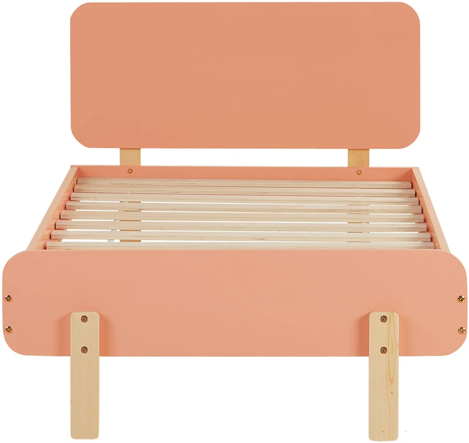 Homestyle4U Viengulė lova, 95x76.5x209 cm, raudona