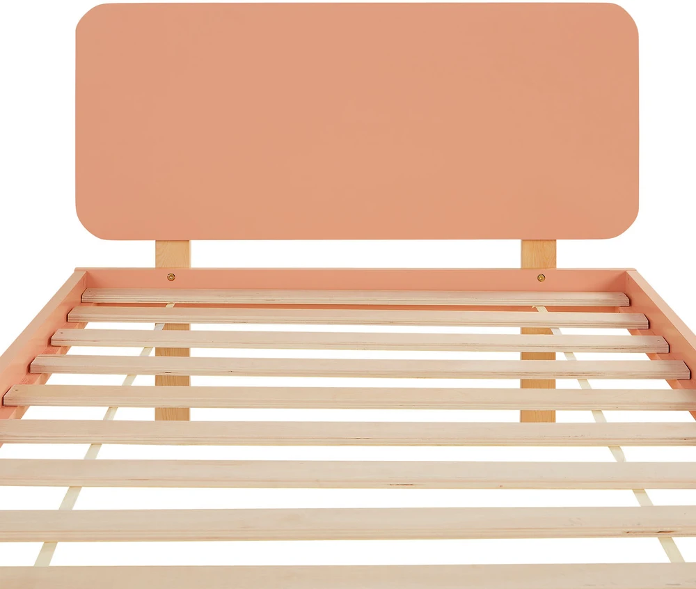 Homestyle4U Viengulė lova, 95x76.5x209 cm, raudona
