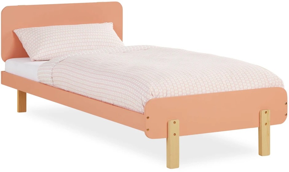 Homestyle4U Viengulė lova, 95x76.5x209 cm, raudona