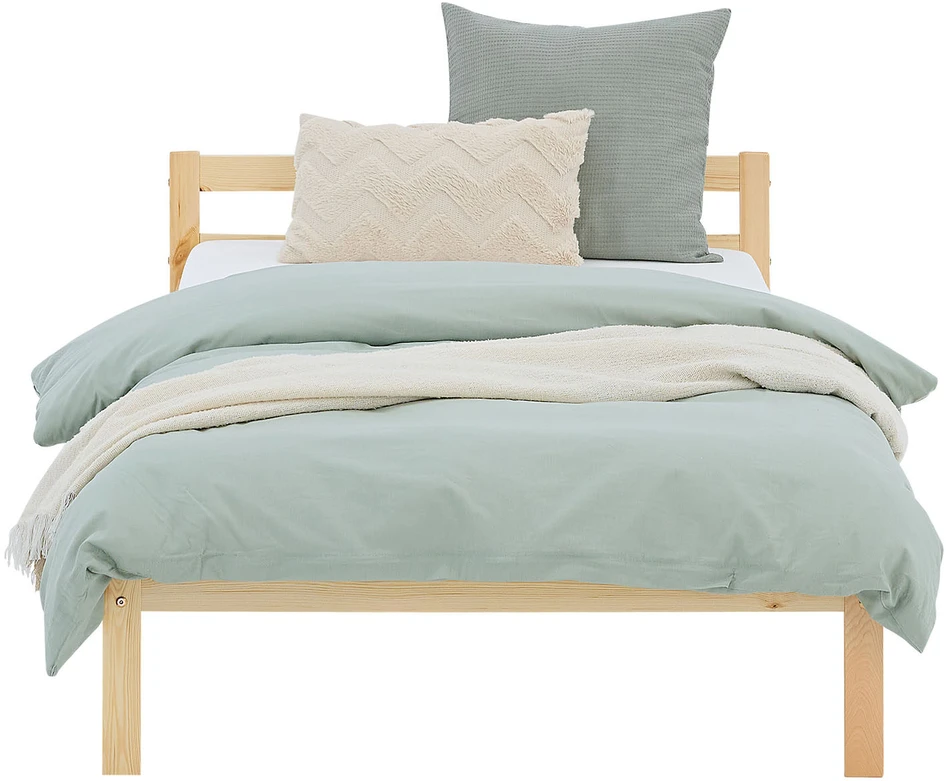 Homestyle4U Viengulė lova, 96x206 cm, ruda