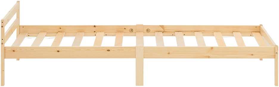 Homestyle4U Viengulė lova, 96x206 cm, ruda