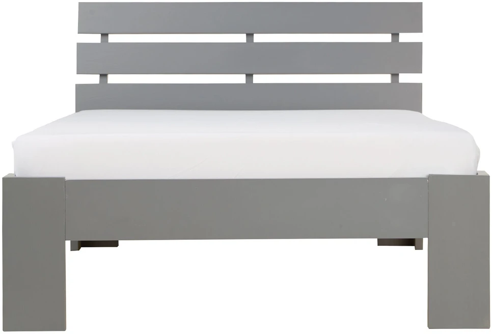 Homestyle4U Viengulė lova, medinė pušies lovos rėmas, 94,5x204,5x66,7 cm, pilka