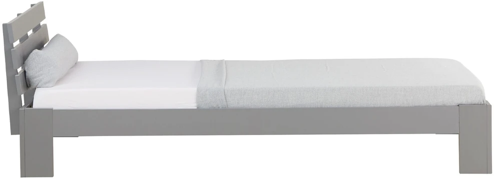 Homestyle4U Viengulė lova, medinė pušies lovos rėmas, 94,5x204,5x66,7 cm, pilka