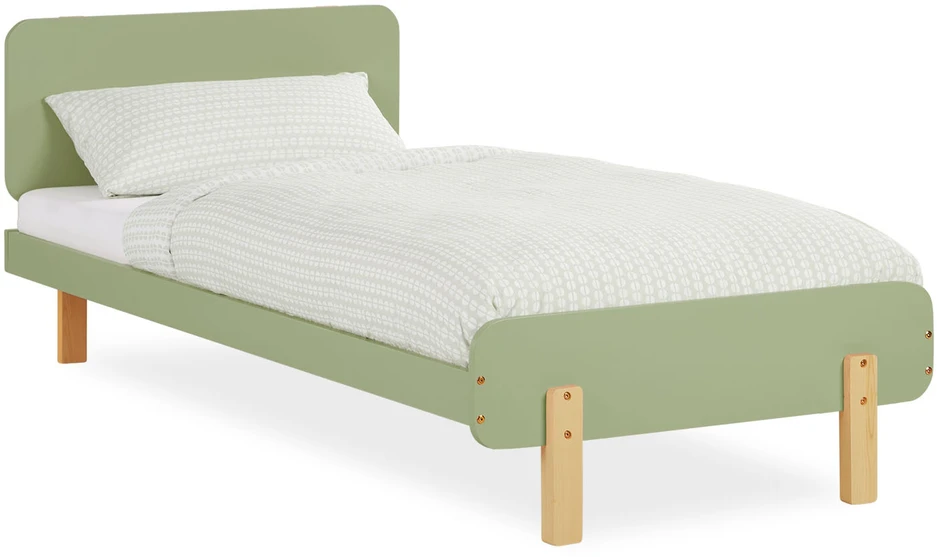 Homestyle4U Vienvietė lova, 95x76,5x209 cm, žalia