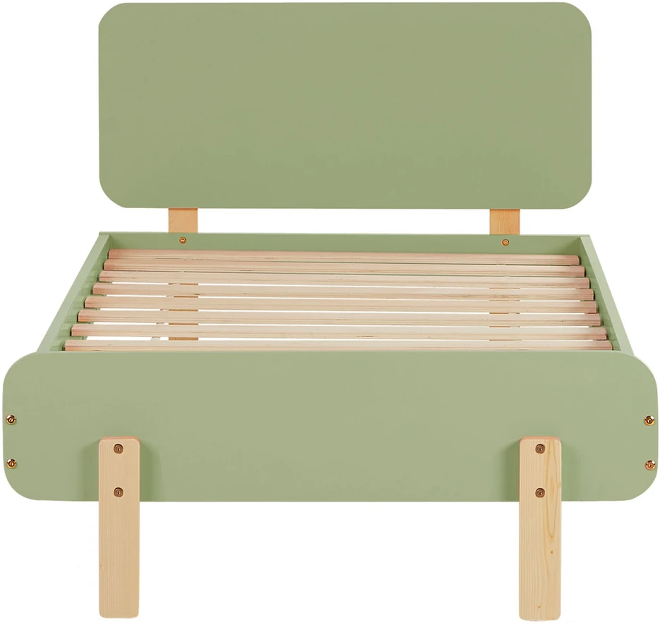 Homestyle4U Vienvietė lova, 95x76,5x209 cm, žalia