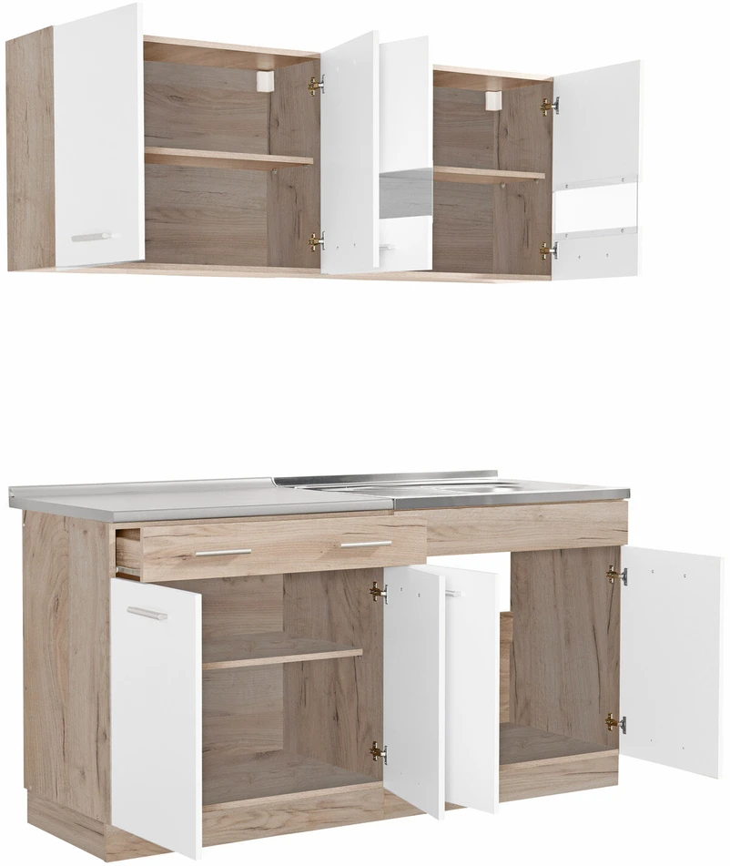 Homestyle4U Virtuvės spintelė, 160x60x206.5 cm, balta