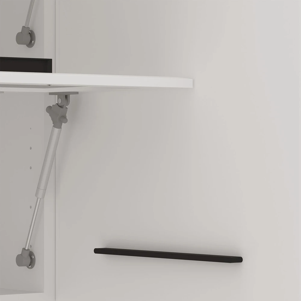 Homestyle4U Virtuvės spintelė, 200x85x60 cm, balta, su laikymo vieta