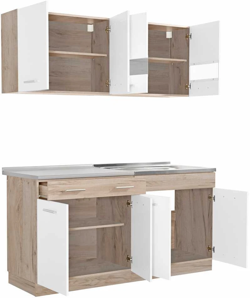 Homestyle4U Virtuvės spintelė, 160x60x206.5 cm, balta