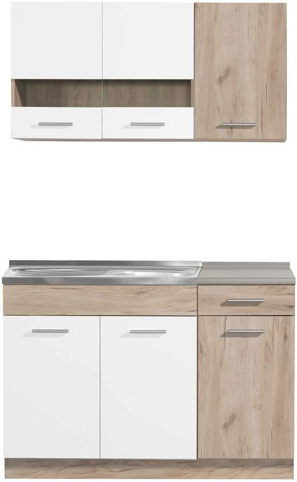 Homestyle4U Virtuvės spintelių komplektas, 120x60x206.5 cm, balta