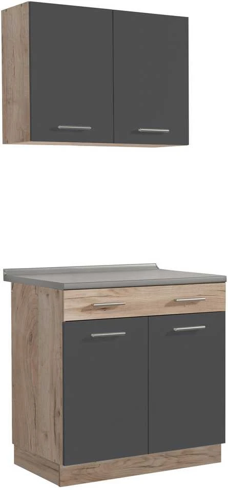 Homestyle4U Virtuvės spintelė, 80x180x60 cm, pilka