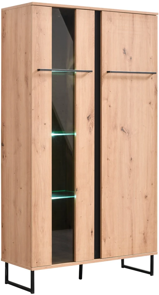 Homestyle4U Vitrina, 84,5x153x35 cm, ruda ir juoda