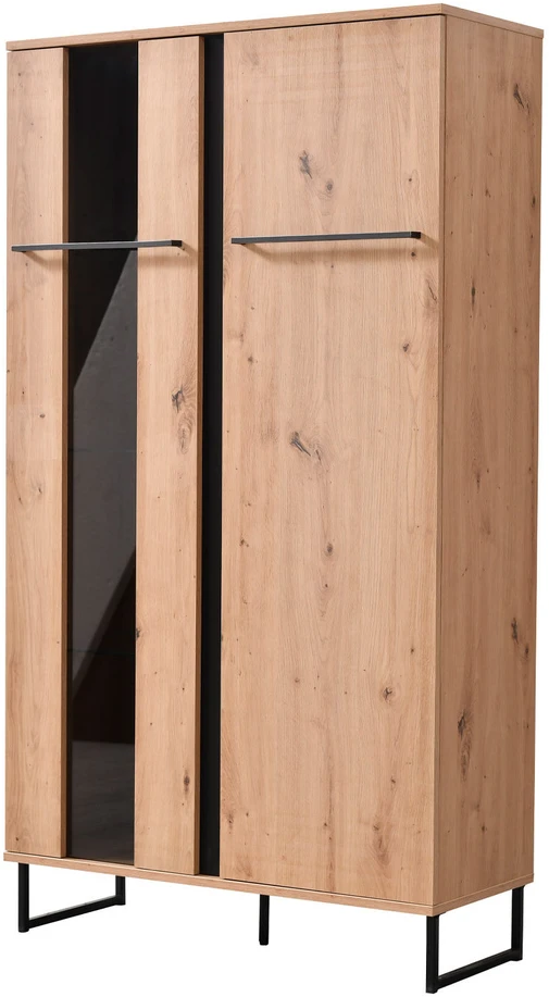Homestyle4U Vitrina, 84,5x153x35 cm, ruda ir juoda