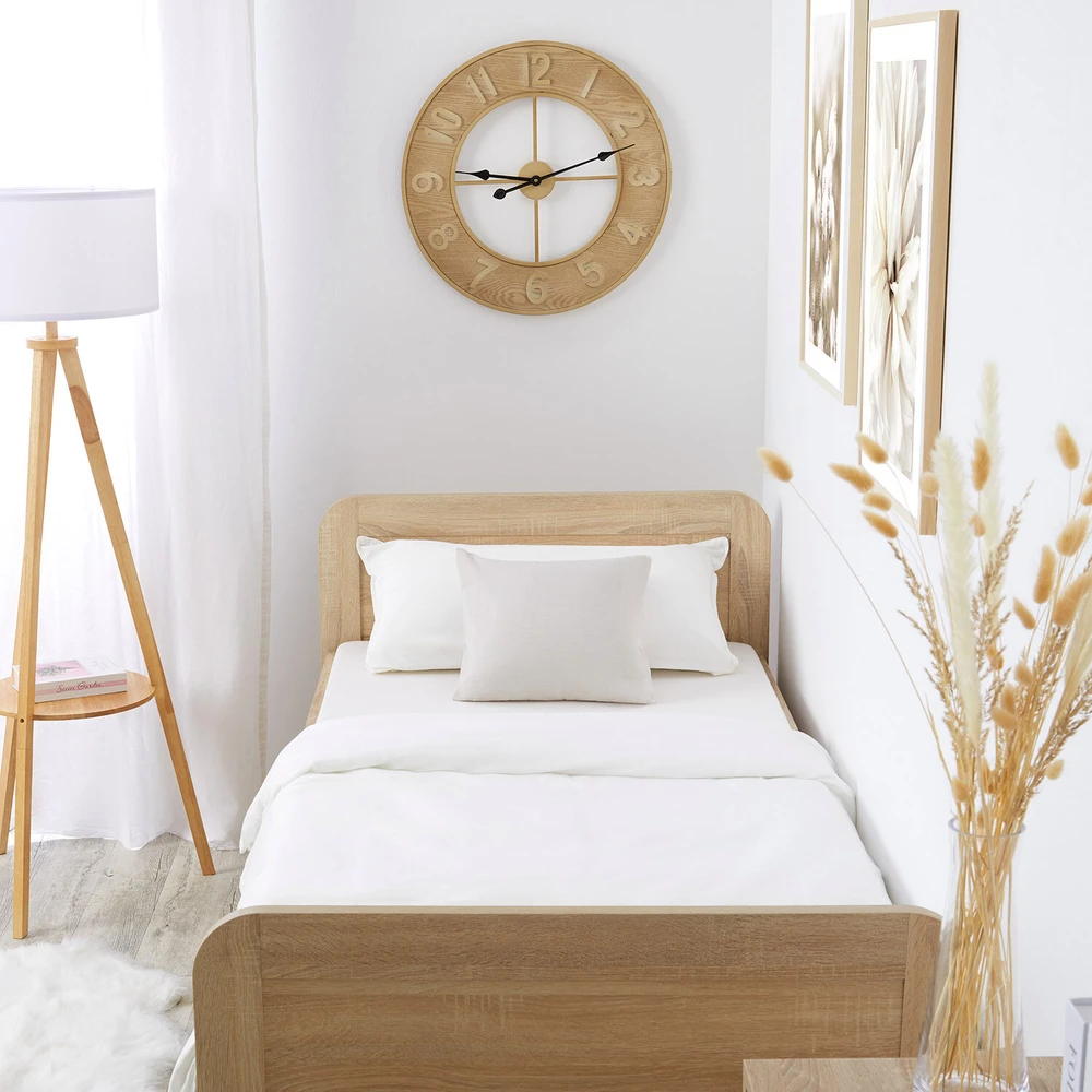 Homestyle4U Vyresnio amžiaus lova, 98.5x206x87 cm, ruda