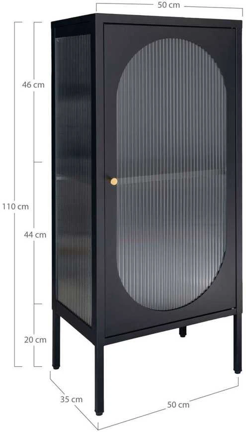House Ekspozicinis spintelis, Adelaide, 50x35x110 cm, Juodas (Ekspozicinė prekė)