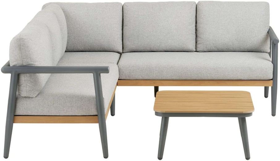 House Nordic Kampinis lauko baldų komplektas, 200x73x65 cm, pilka, aliuminis