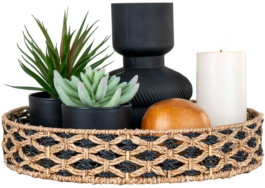 House Nordic Padėkliukas, Nerja Padėkliukas, ø38 cm, Juoda/ Natūrali