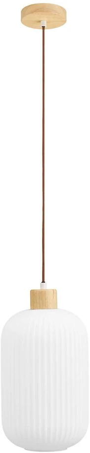 House Nordic Pakabinamas šviestuvas, 20 cm, balta, stiklas/medis