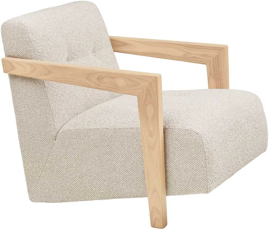 Fotelis House Nordic Poilsio kėdė, ąžuolas, smėlio spalvos, audinys