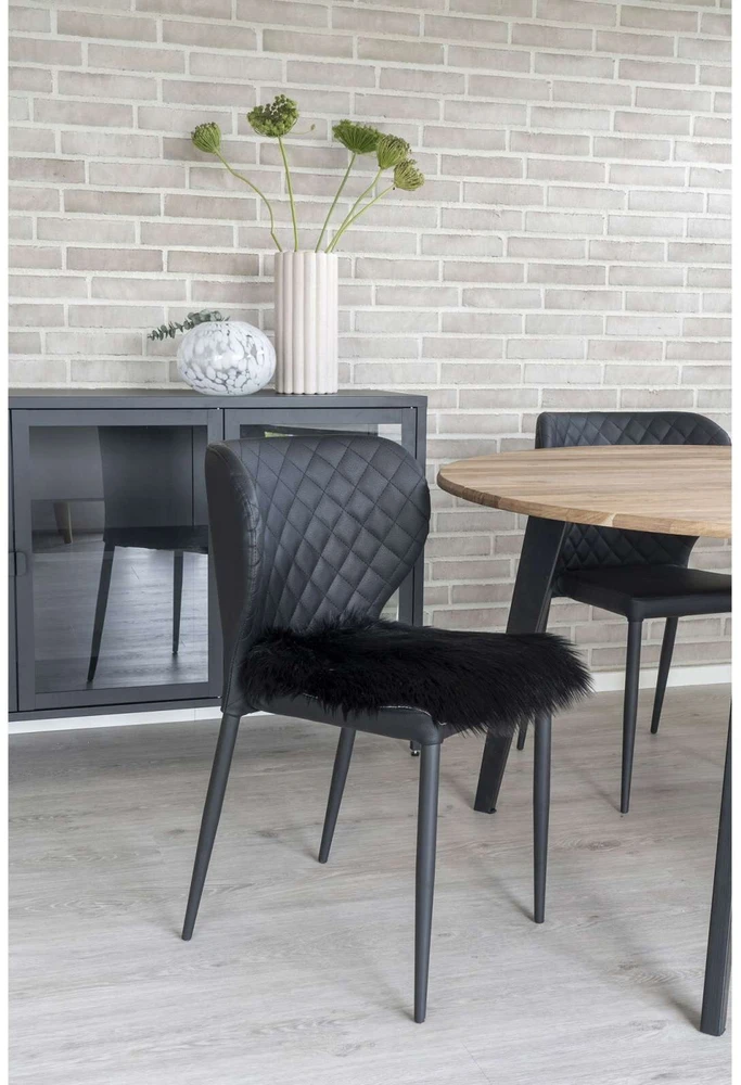 House Nordic Dirbtinė oda, Lambskin, juoda