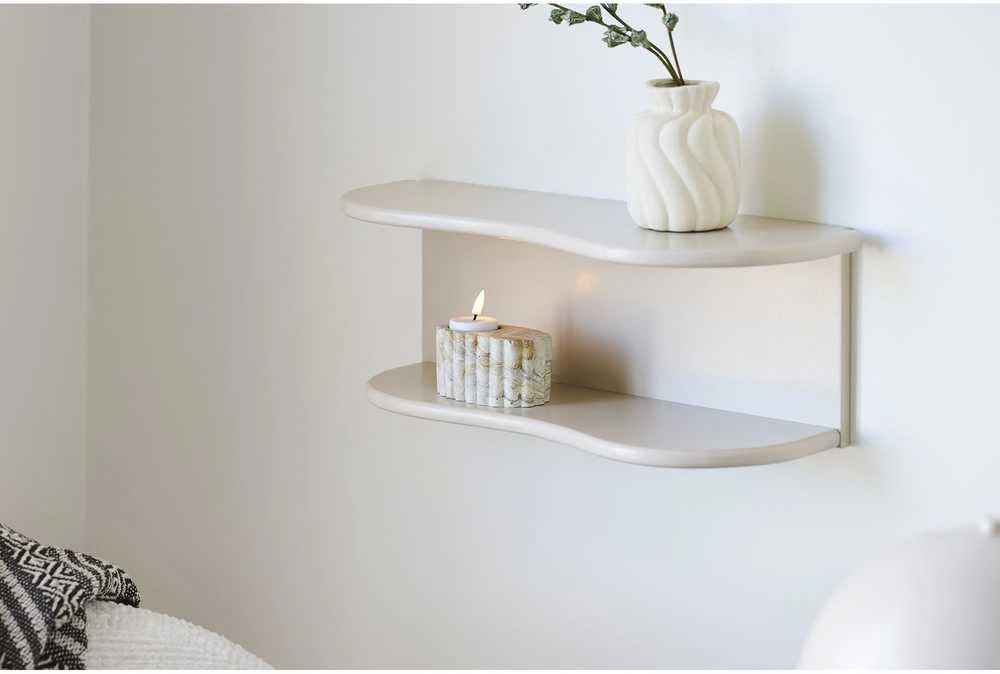 House Nordic Sieninė lentyna, 44x17.5x18 cm, smėlio spalvos, MDF