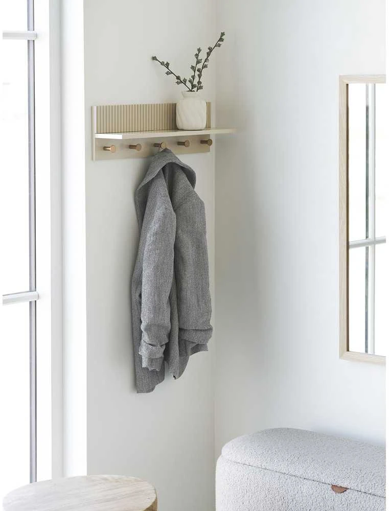 House Nordic Sieninė lentyna 50x12x16 cm smėlio spalvos MDF